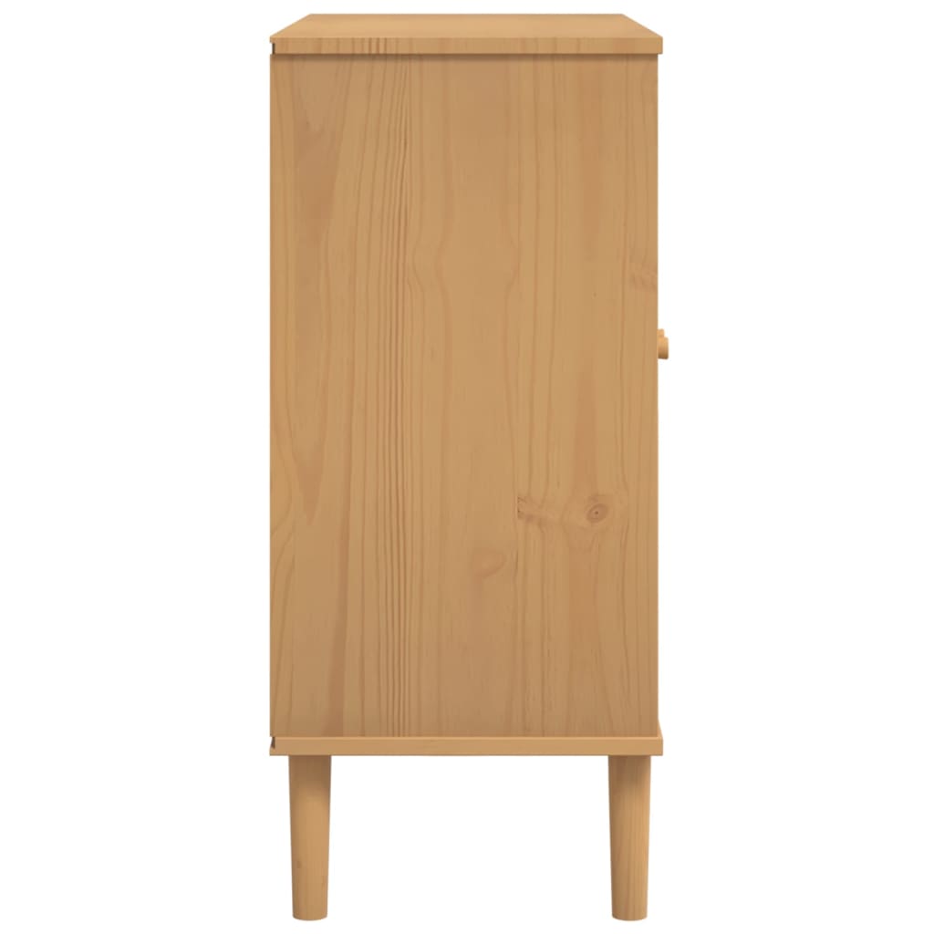 vidaXL Sideboard SENJA Rattan Look Brown 80x35x80 cm Solid Wood Pine