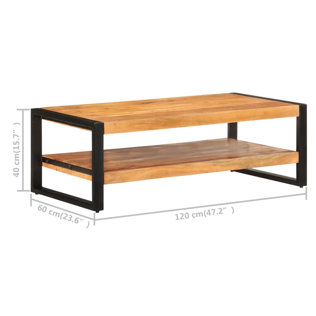 vidaXL Coffee Table 120x60x40 cm Solid Acacia Wood