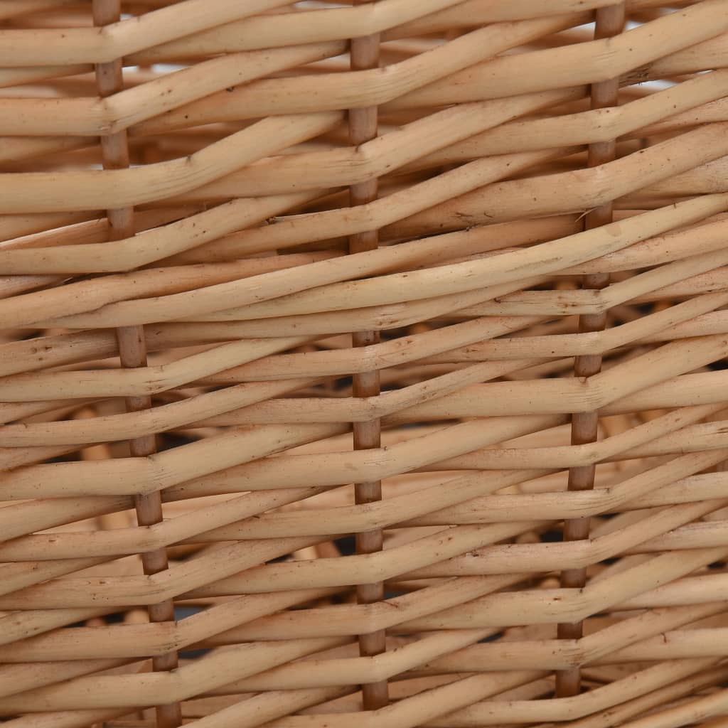 vidaXL Firewood Basket with Carrying Handles 58x42x29 cm Natural Willow