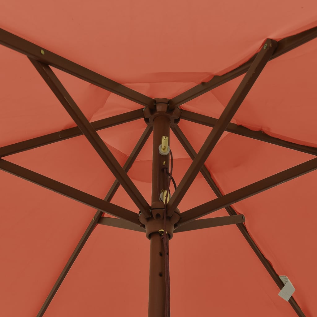 vidaXL Garden Parasol with Wooden Pole Terracotta 196x231 cm