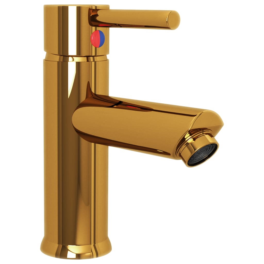 vidaXL Bathroom Basin Faucet Gold 130x176 mm