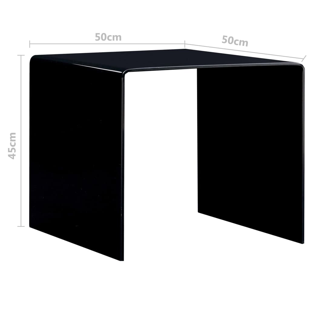vidaXL Coffee Table Black 50x50x45 cm Tempered Glass