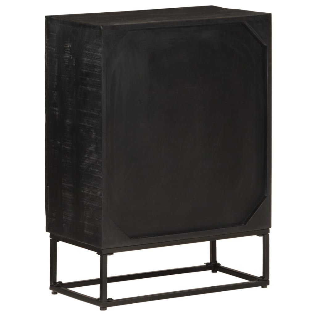 vidaXL Sideboard Black 55x30x76 cm Solid Wood Mango and Iron