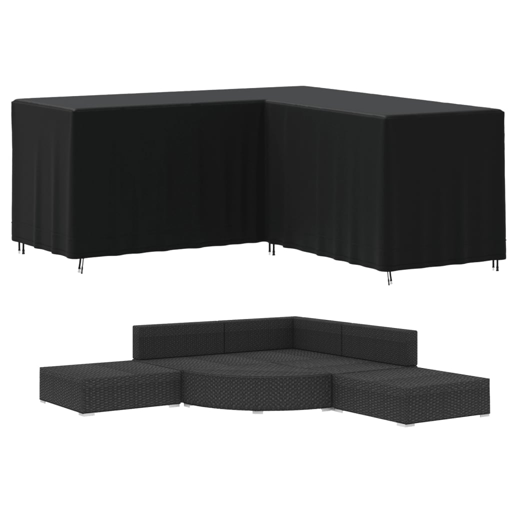 vidaXL L-shaped Sofa Covers 2 pcs 215x215x80 cm 420D Oxford Fabric