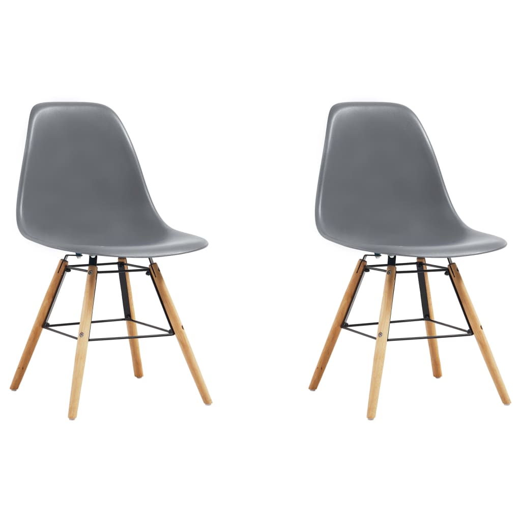 vidaXL Dining Chairs 2 pcs Grey Plastic
