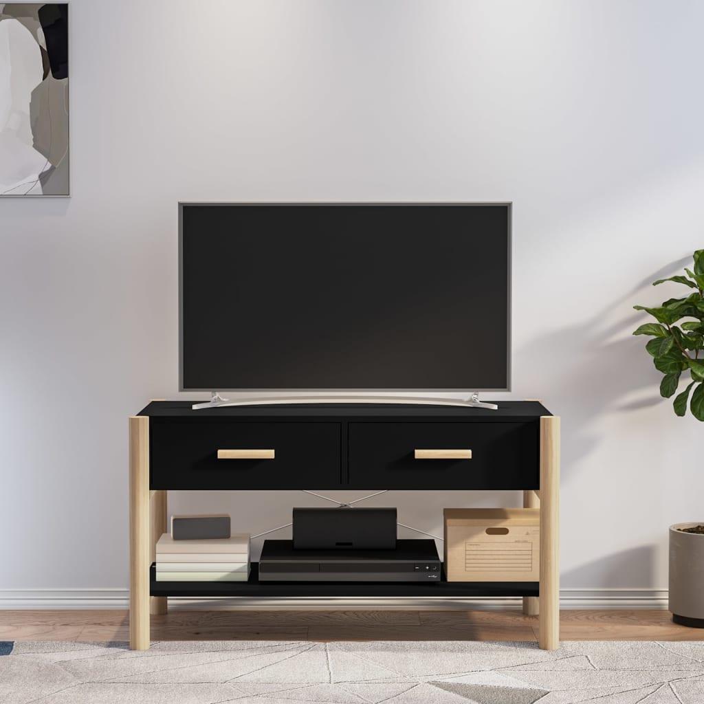 vidaXL TV Cabinet Black 82x38x45 cm Engineered Wood