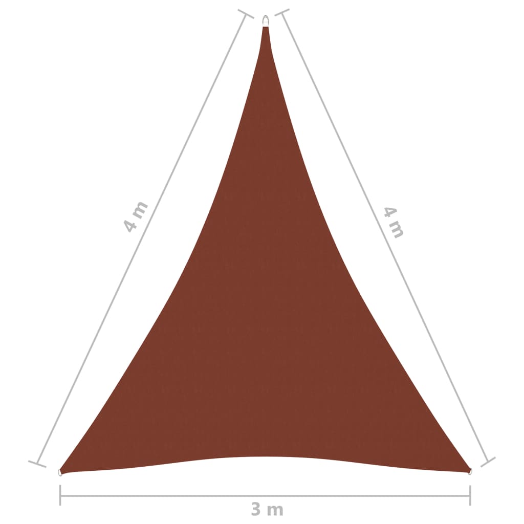 vidaXL Sunshade Sail Oxford Fabric Triangular 3x4x4 m Terracotta
