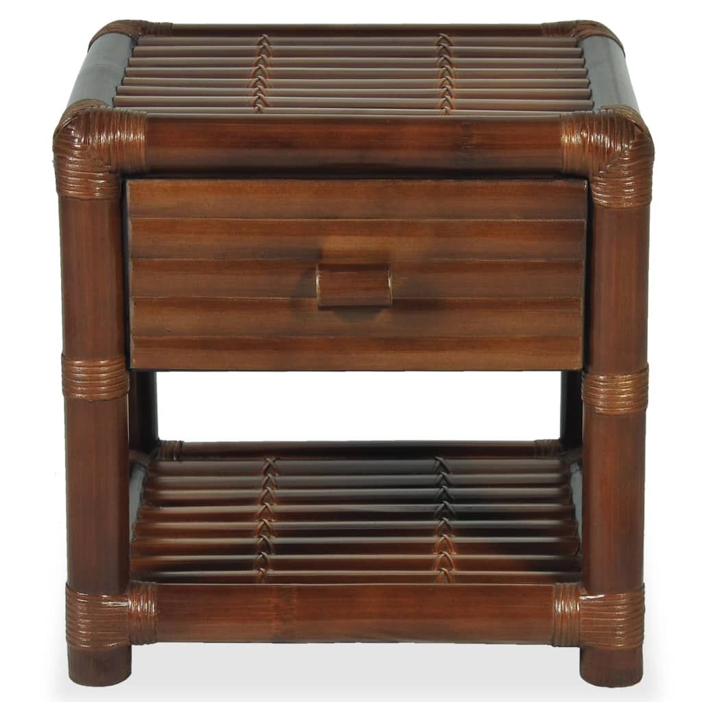 vidaXL Bedside Table 45x45x40 cm Bamboo Dark Brown