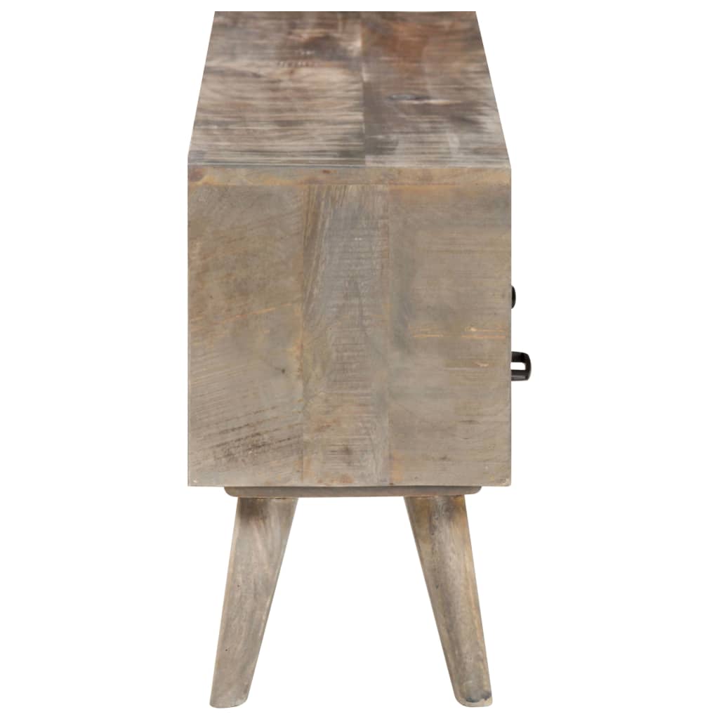 vidaXL TV Cabinet Grey 130x35x51 cm Solid Rough Mango Wood
