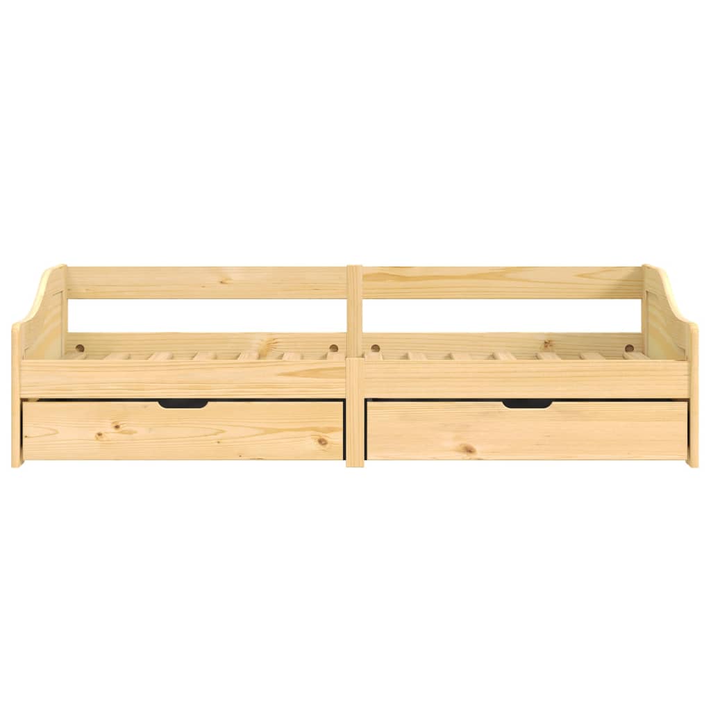 vidaXL Day Bed with 2 Drawers 90x200 cm Solid Wood Pine IRUN