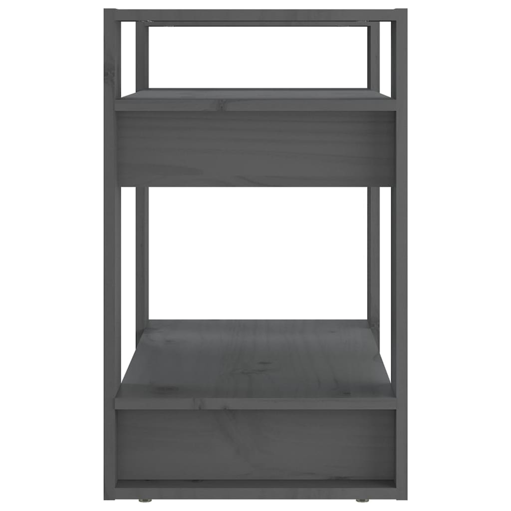 vidaXL Book Cabinet/Room Divider Grey 60x35x57 cm Solid Wood Pine