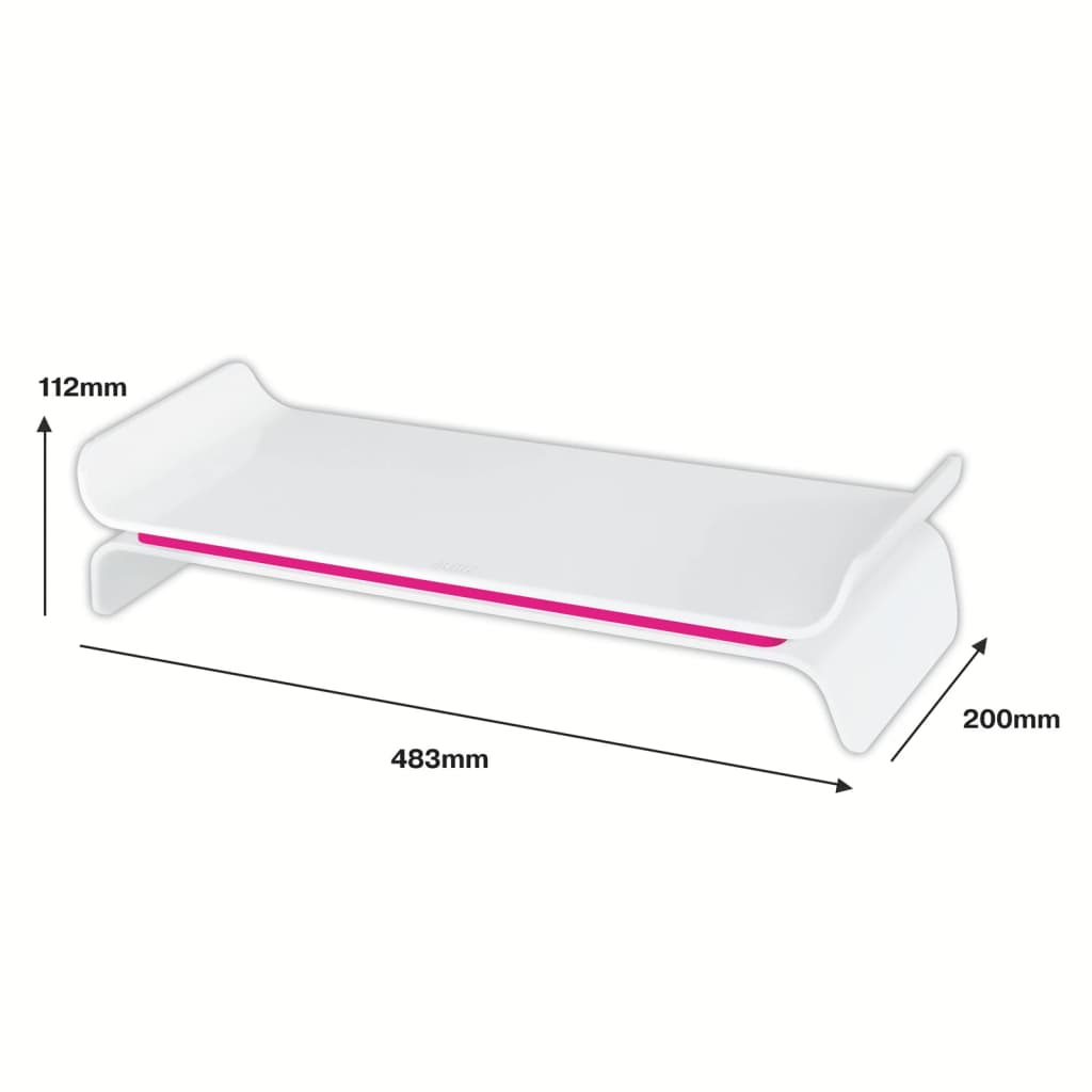 Leitz Adjustable Monitor Stand Ergo WOW Pink and White
