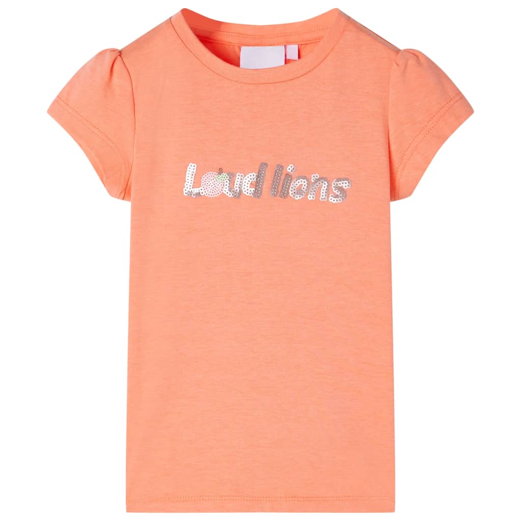 Kids' T-shirt with Cap Sleeves Neon Orange 92