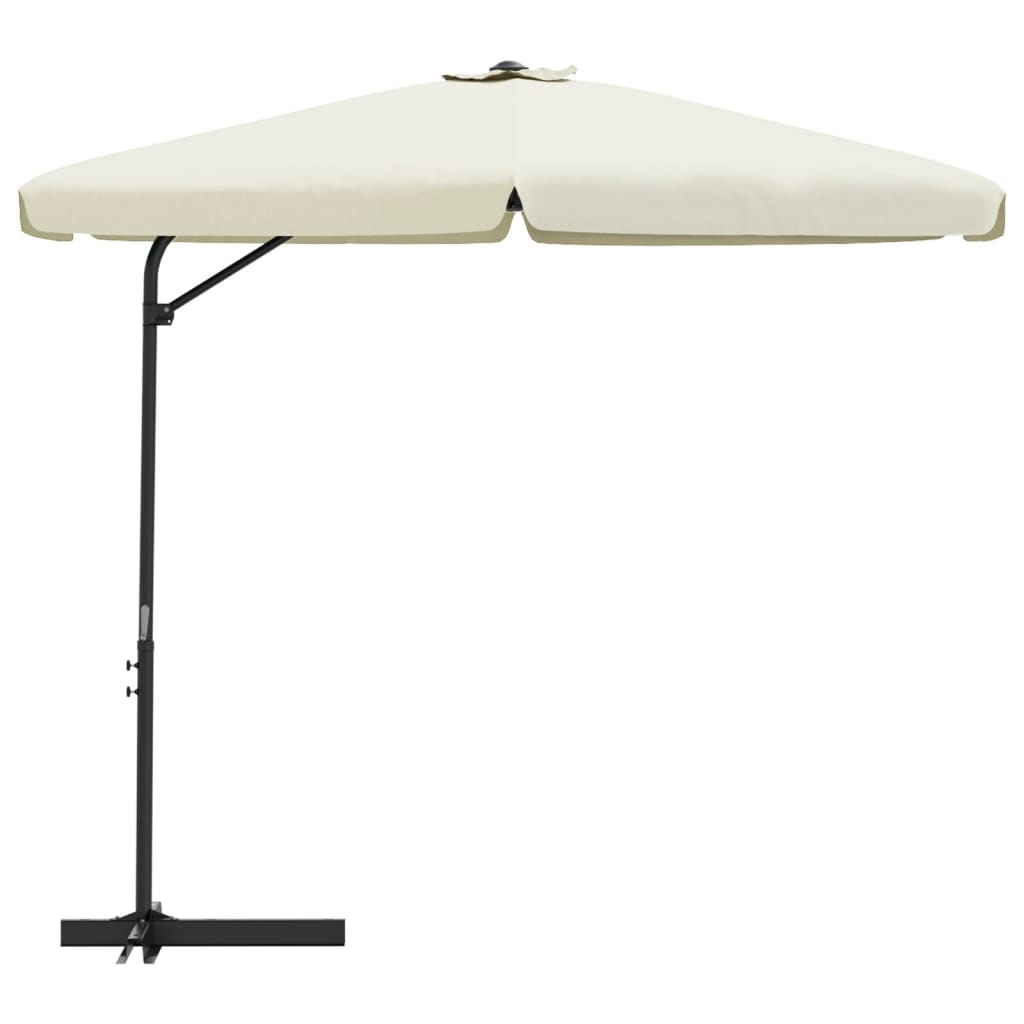 vidaXL Outdoor Parasol with Steel Pole 300 cm Sand White