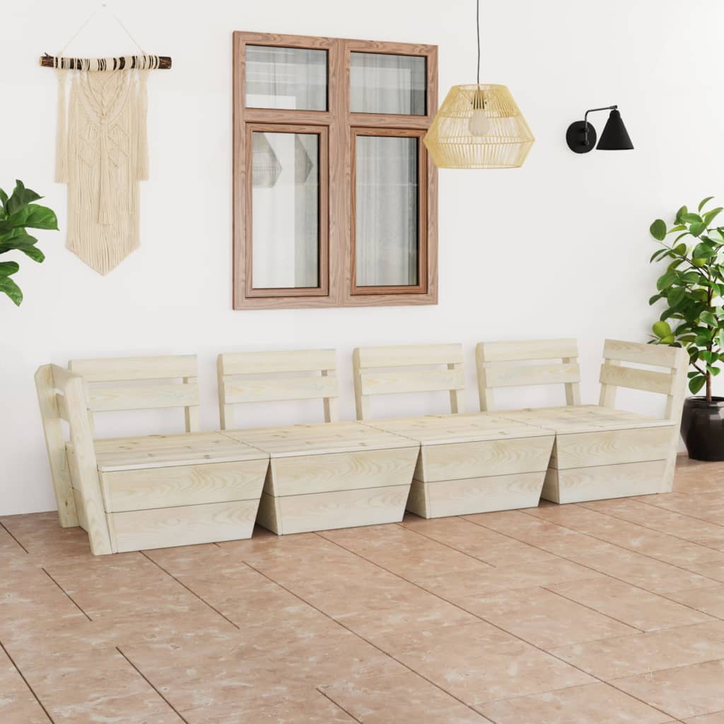 vidaXL Garden 4-Seater Pallet Sofa Impregnated Spruce Wood