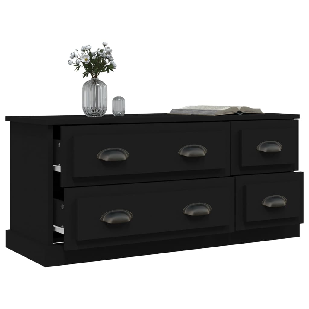vidaXL TV Cabinet Black 100x35.5x45 cm Engineered Wood