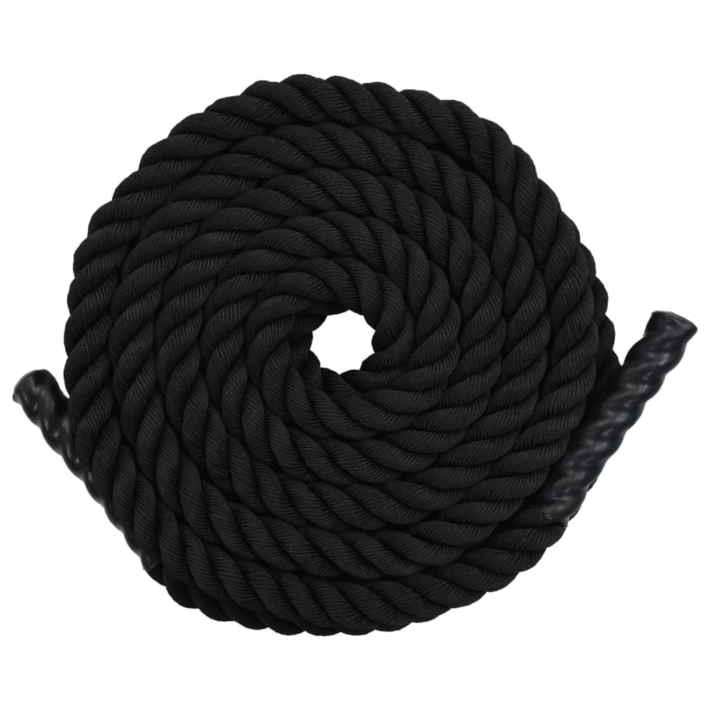vidaXL Battle Rope 12 m Polyester Black