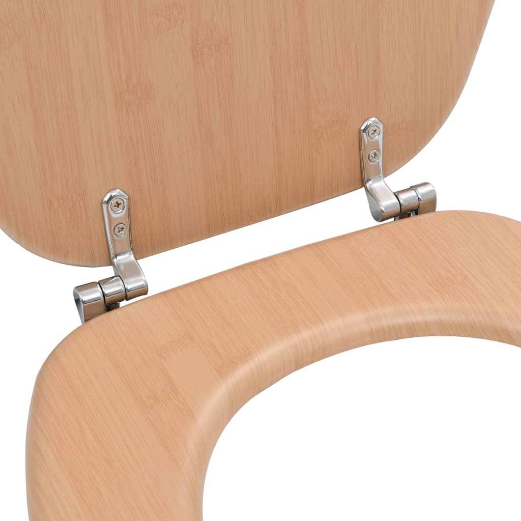 vidaXL WC Toilet Seats 2 pcs with Lids MDF Bamboo Design