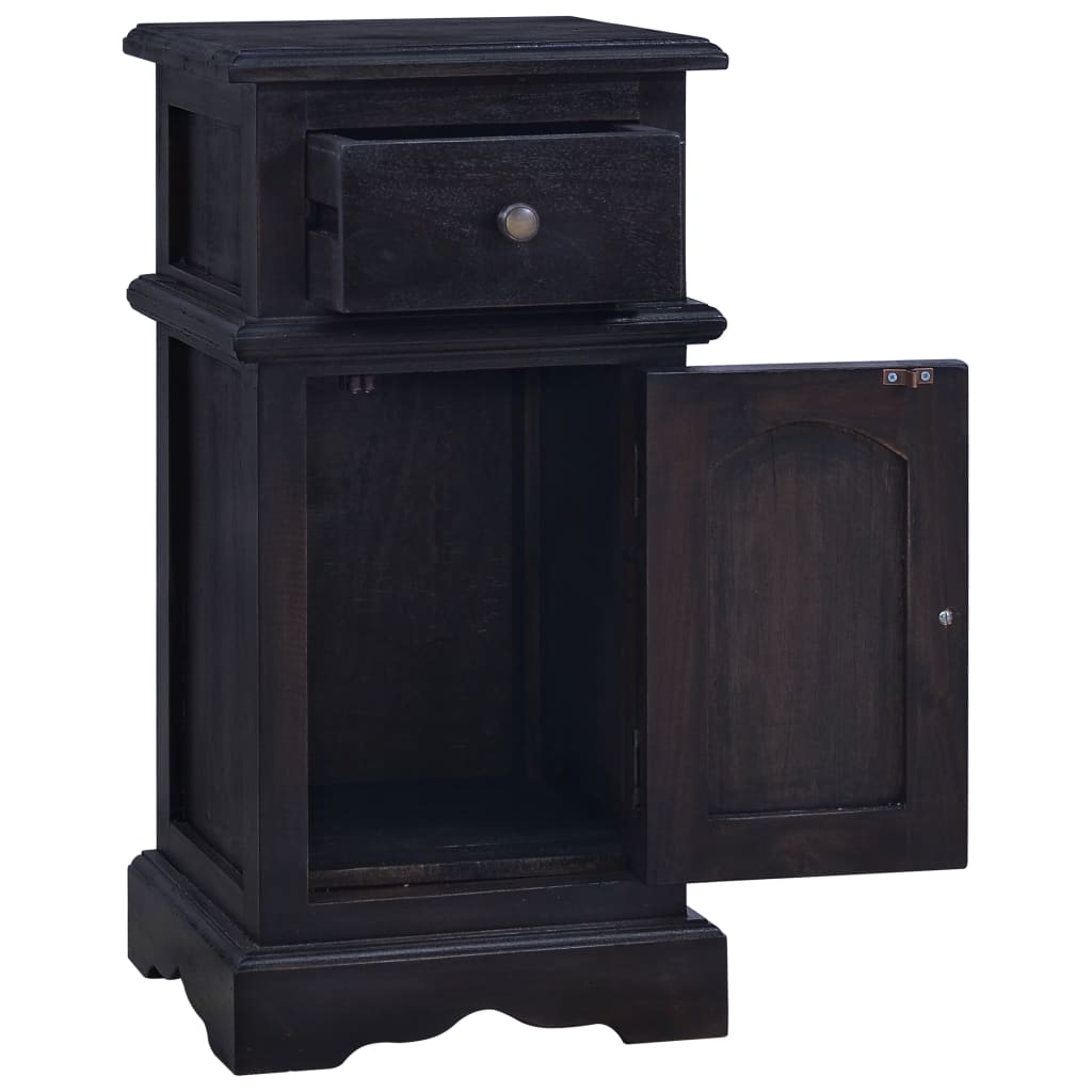 vidaXL Bedside Cabinet Light Black Coffee Solid Mahogany Wood