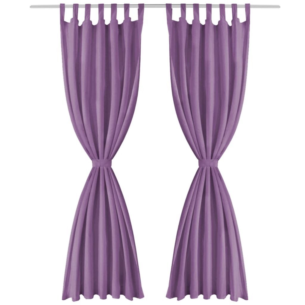 vidaXL Micro-Satin Curtains 2 pcs with Loops 140x175 cm Lilac