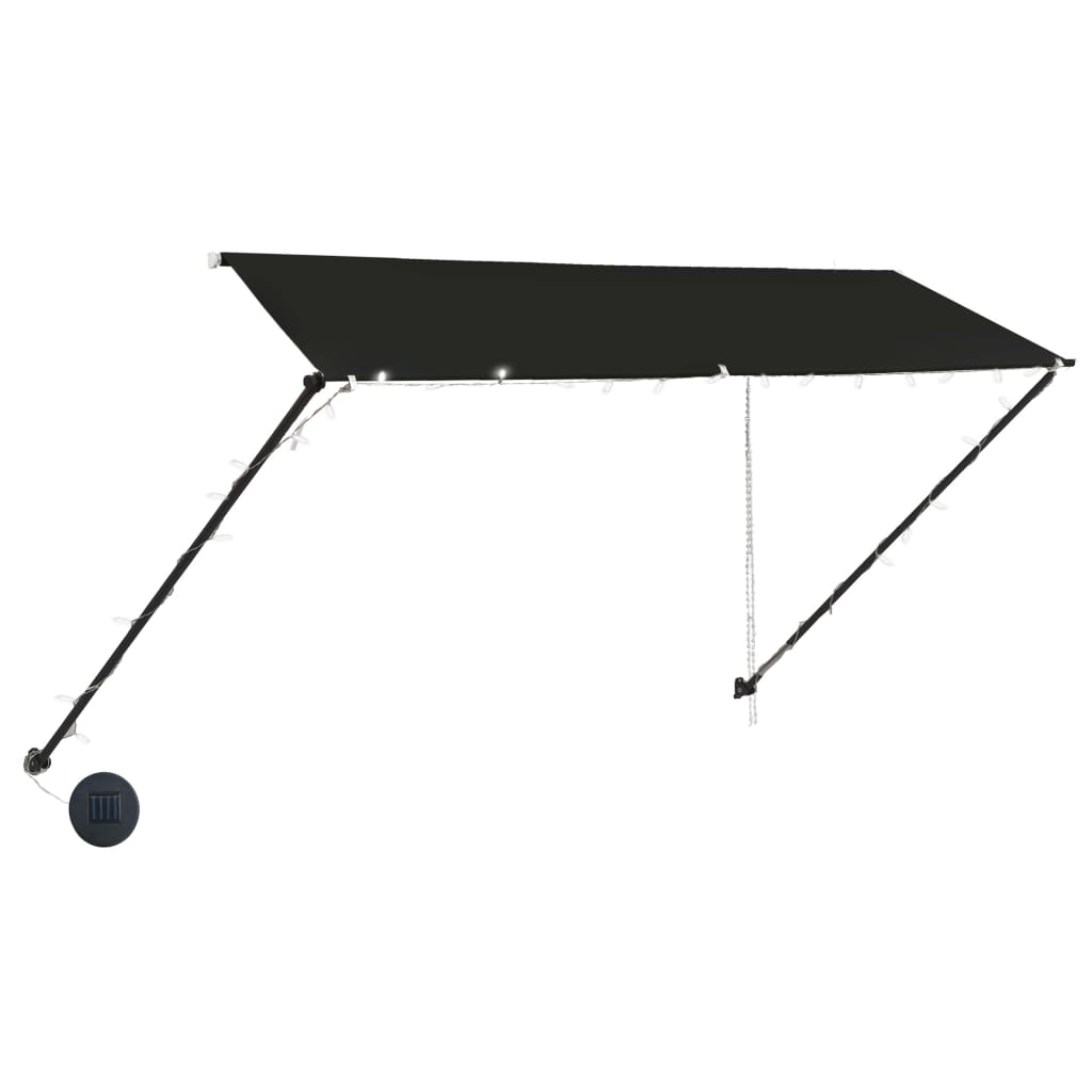 vidaXL Retractable Awning with LED 350x150 cm Anthracite