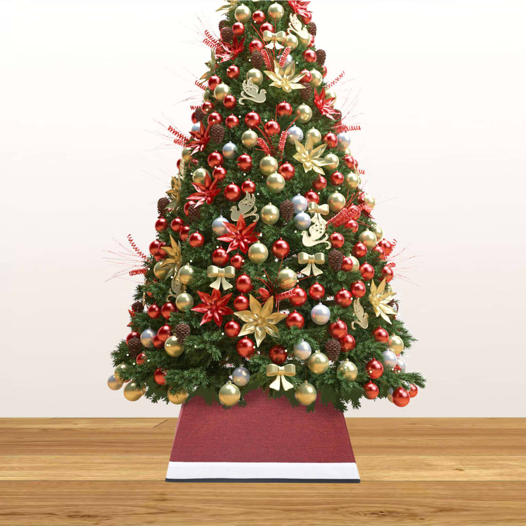 vidaXL Christmas Tree Skirt Red and White 48x48x25 cm