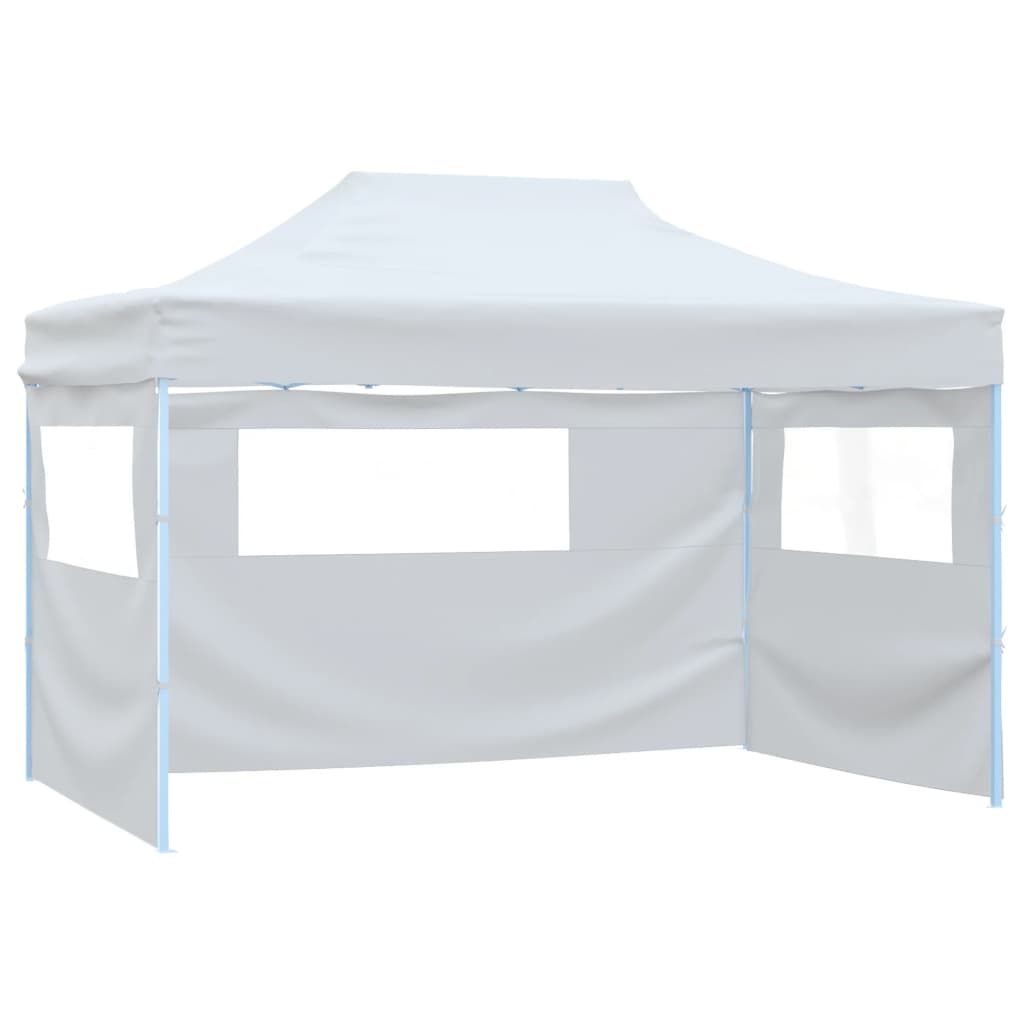 vidaXL Professional Folding Party Tent with 3 Sidewalls 3x4 m Steel White