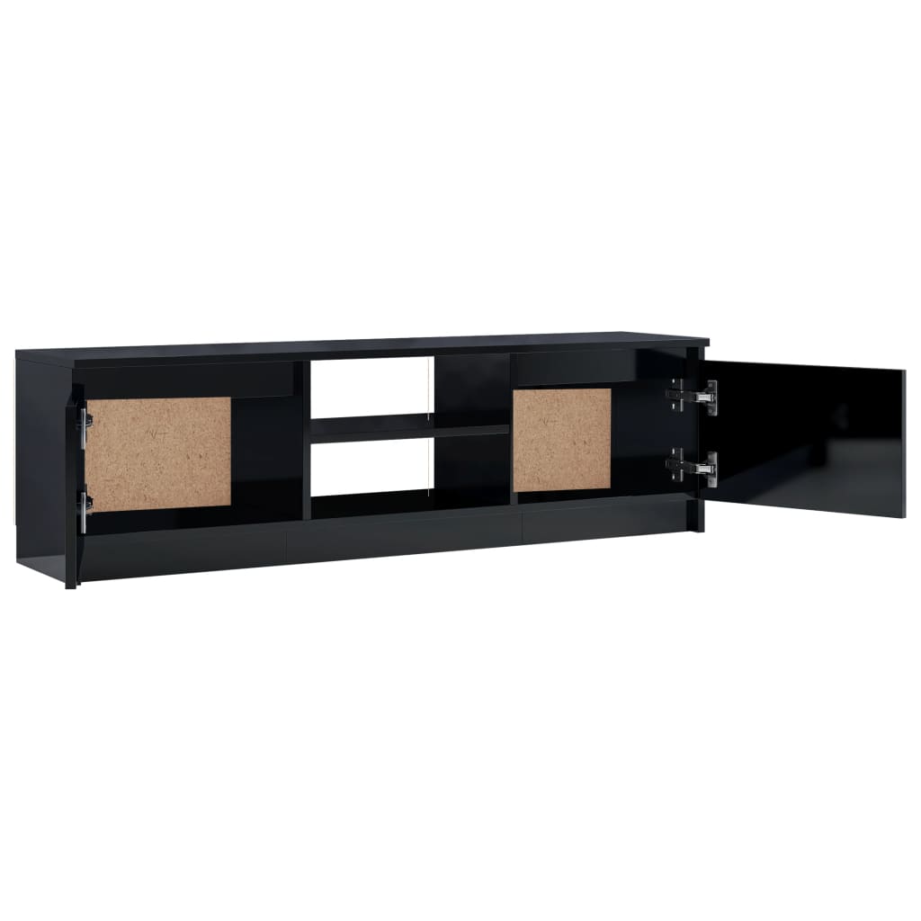 vidaXL TV Cabinet High Gloss Black 120x30x35.5 cm Engineered Wood