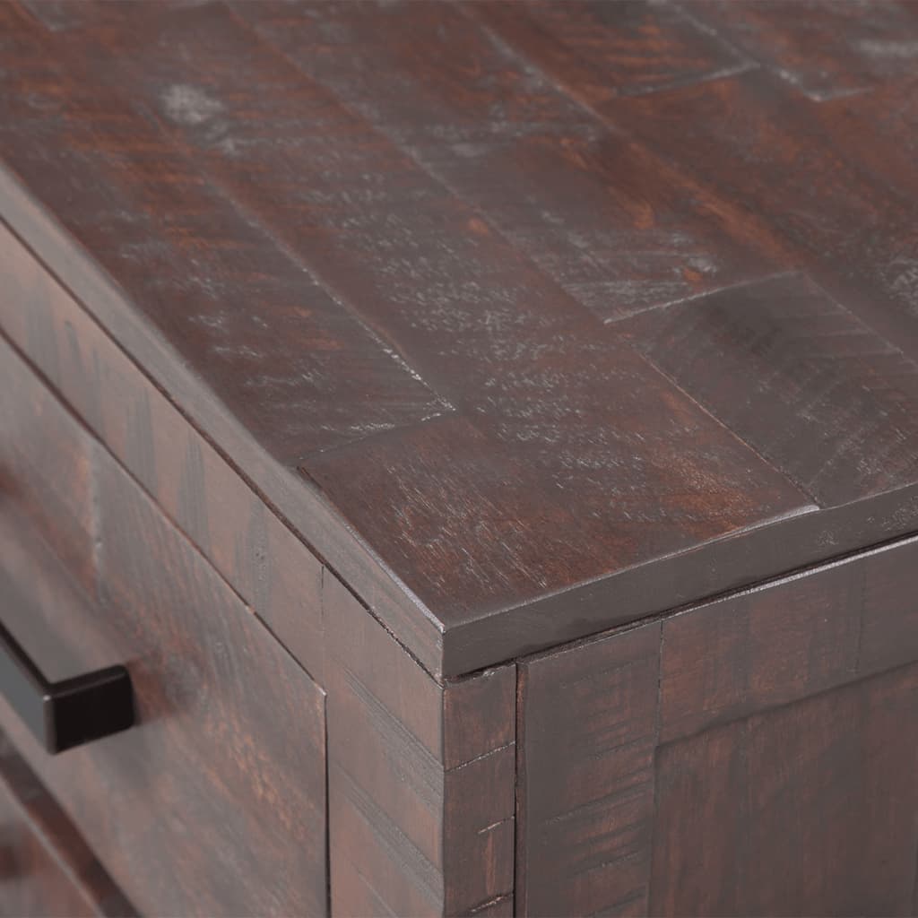 vidaXL Sideboard Solid Acacia Wood Smoke Look 90x40x77 cm