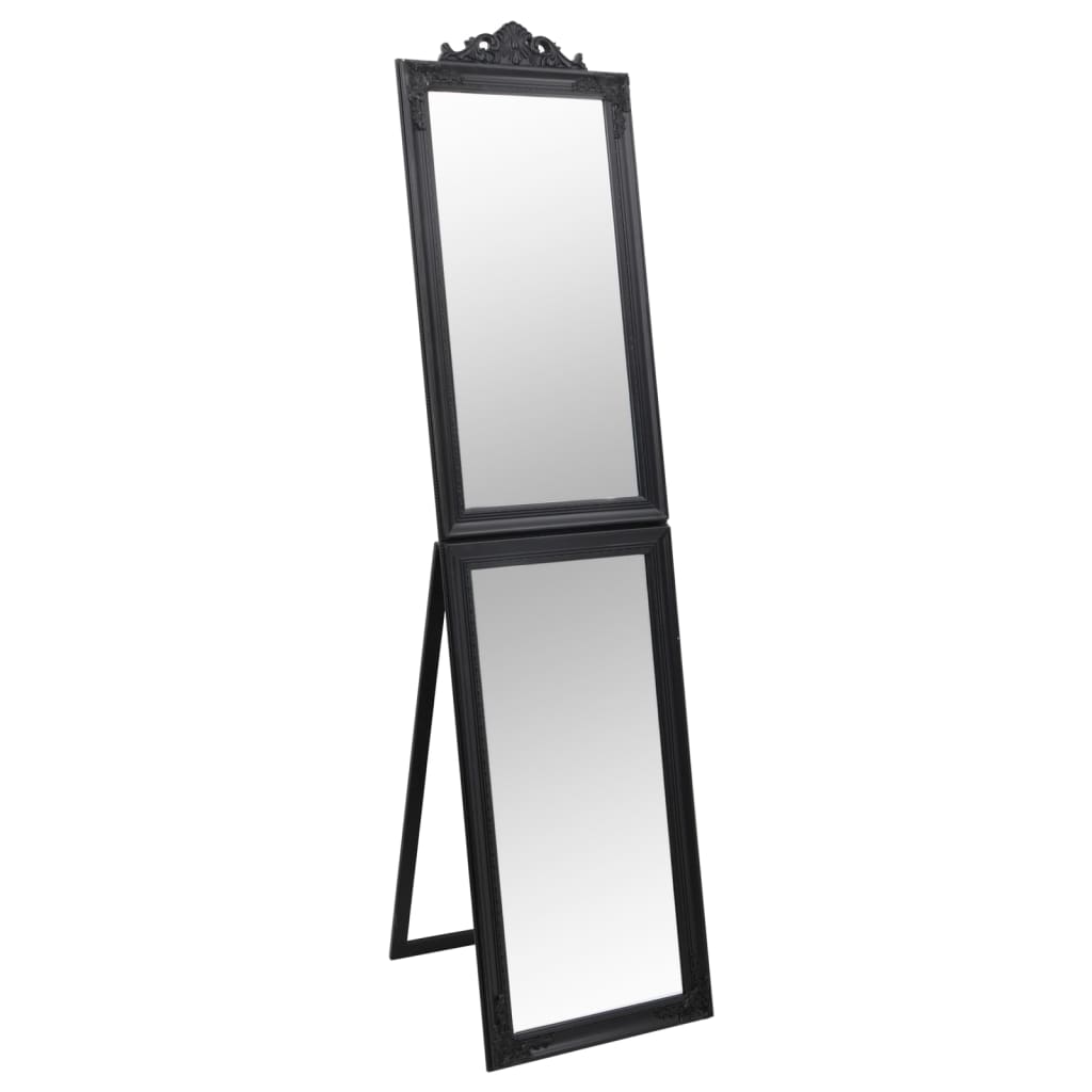 vidaXL Free-Standing Mirror Black 45x180 cm