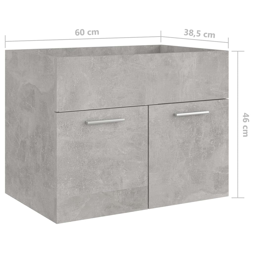 vidaXL Bathroom Furniture Set Concrete Grey Engineered Wood