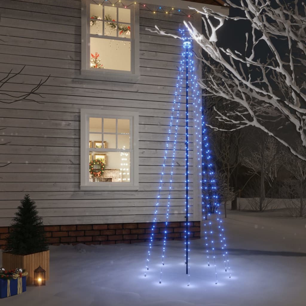 vidaXL Christmas Tree with Spike Blue 310 LEDs 300 cm