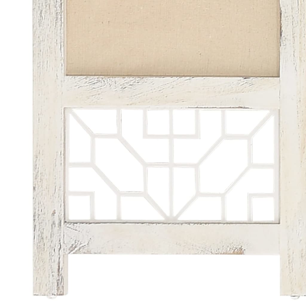 vidaXL 5-Panel Room Divider Cream 175x165 cm Fabric