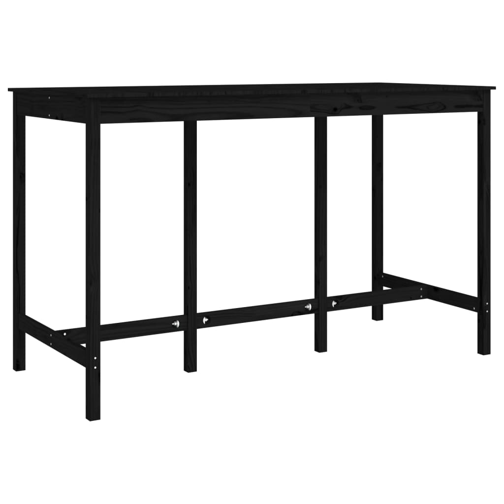 vidaXL Bar Table Black 180x80x110 cm Solid Wood Pine
