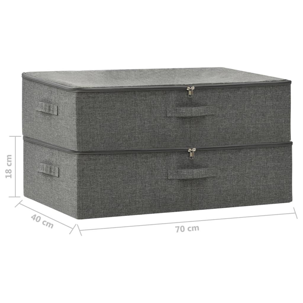 vidaXL Storage Boxes 2 pcs Fabric 70x40x18 cm Anthracite