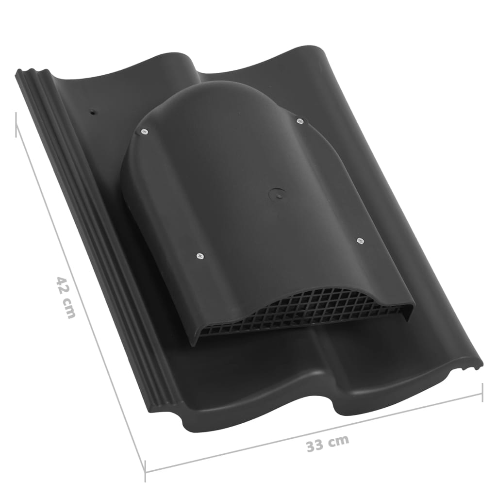 vidaXL Flat Fan Roof Ventilator Black