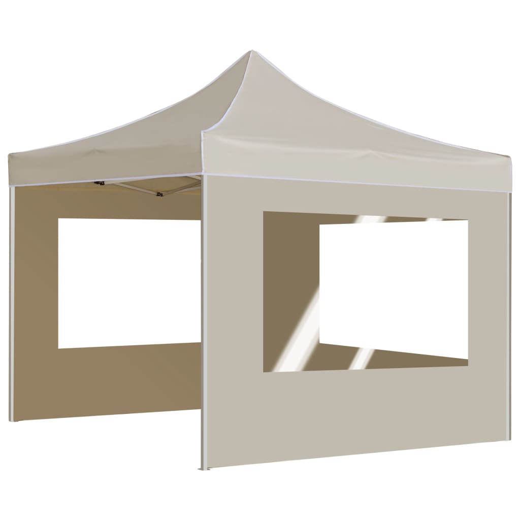 vidaXL Professional Folding Party Tent with Walls Aluminium 2x2 m Cream