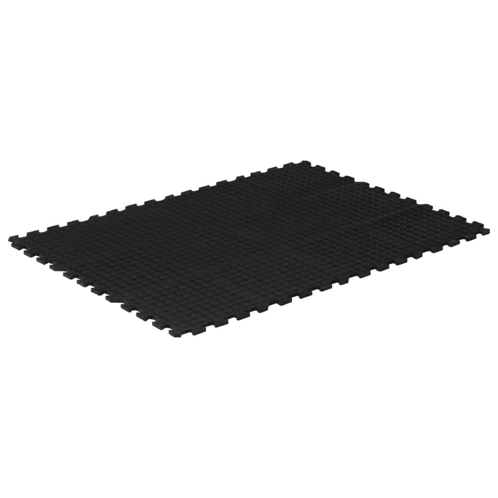 vidaXL Rubber Floor Tile Black 12 mm 90x120 cm