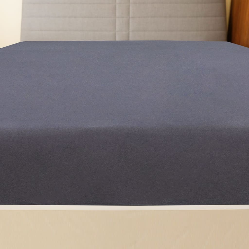 vidaXL Jersey Fitted Sheets 2 pcs Anthracite 140x200 cm Cotton