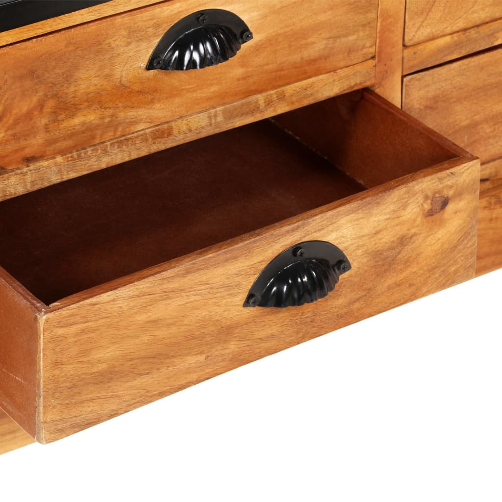 vidaXL 4-Tier Bookcase with 6 Drawers 122x36x181 cm Solid Mango Wood