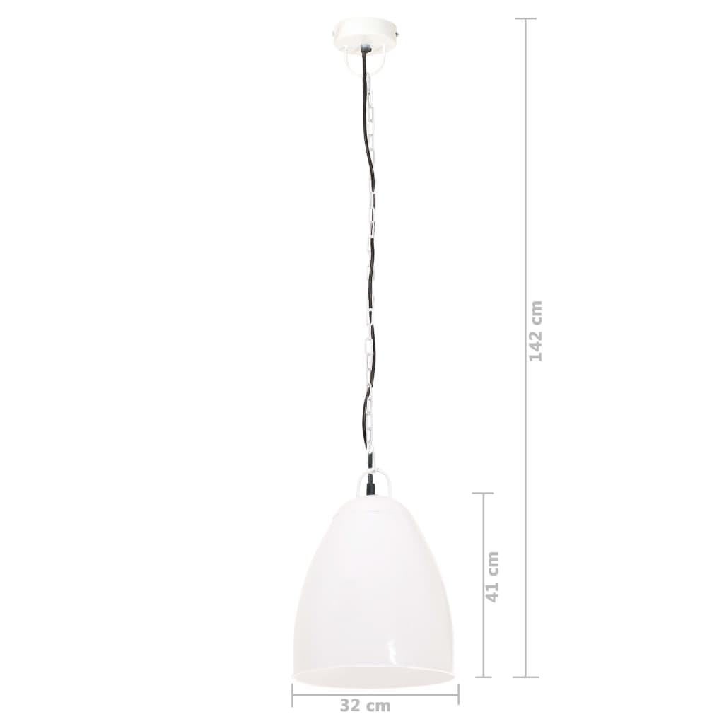 vidaXL Industrial Hanging Lamp 25 W White Round 32 cm E27