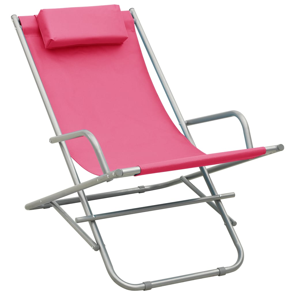 vidaXL Rocking Chairs 2 pcs Steel Pink