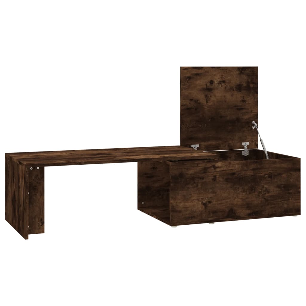 vidaXL Coffee Table Smoked Oak 150x50x35 cm Engineered Wood