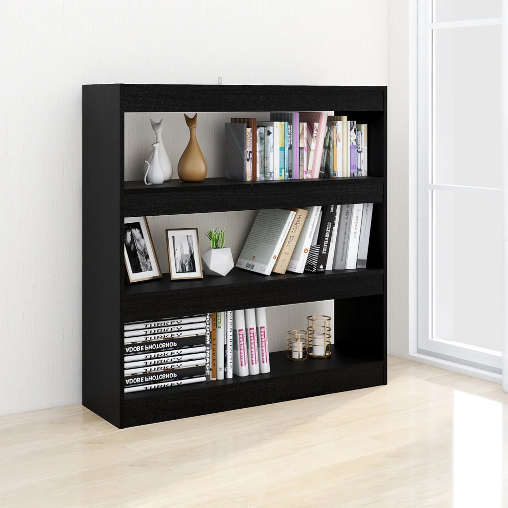 vidaXL Book Cabinet/Room Divider Black 100x30x103 cm