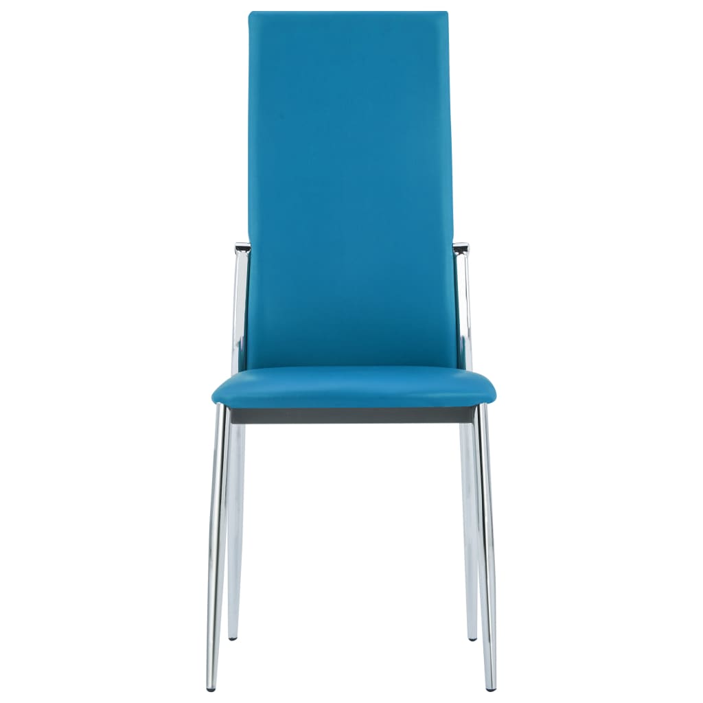vidaXL Dining Chairs 4 pcs Blue Faux Leather