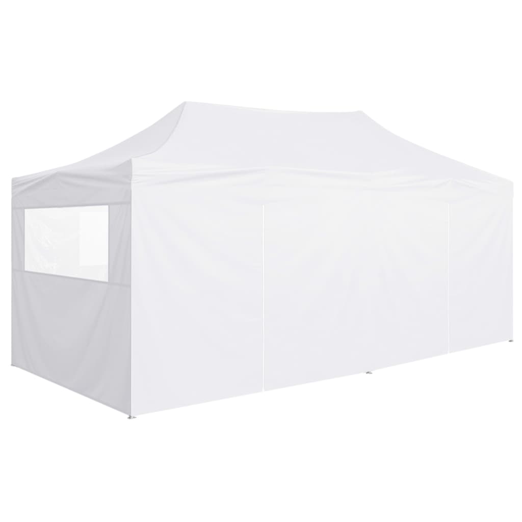 vidaXL Professional Folding Party Tent with 4 Sidewalls 3x6 m Steel White