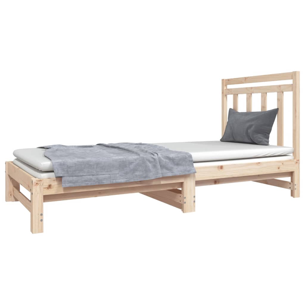 vidaXL Pull-out Day Bed 2x(90x190) cm Solid Wood Pine