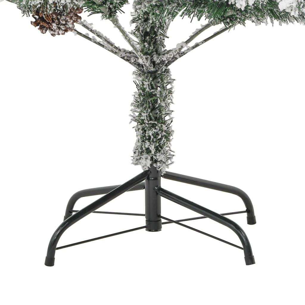 vidaXL Pre-lit Christmas Tree with Flocked Snow&Cones 195 cm PVC&PE
