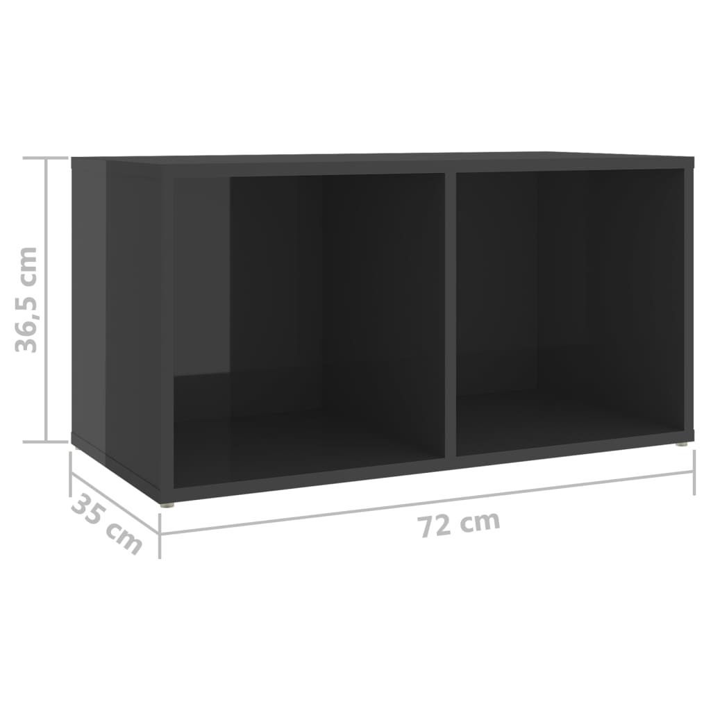 vidaXL 4 Piece TV Cabinet Set High Gloss Grey Engineered Wood