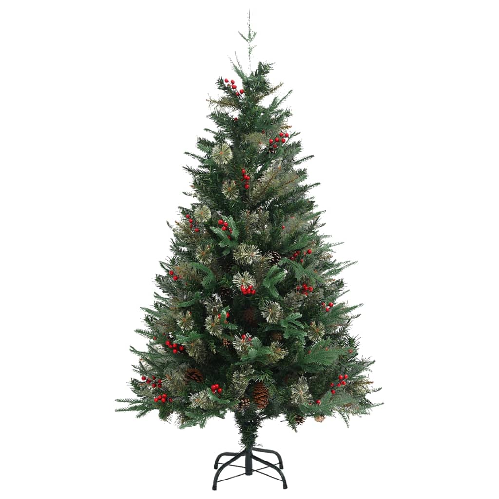vidaXL Christmas Tree with Pine Cones Green 150 cm PVC&PE